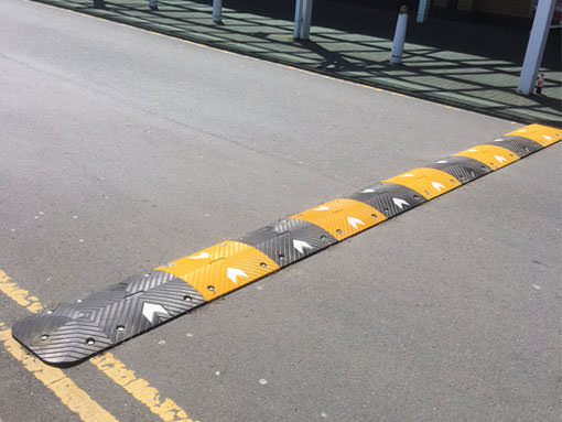 A temporary speed hump