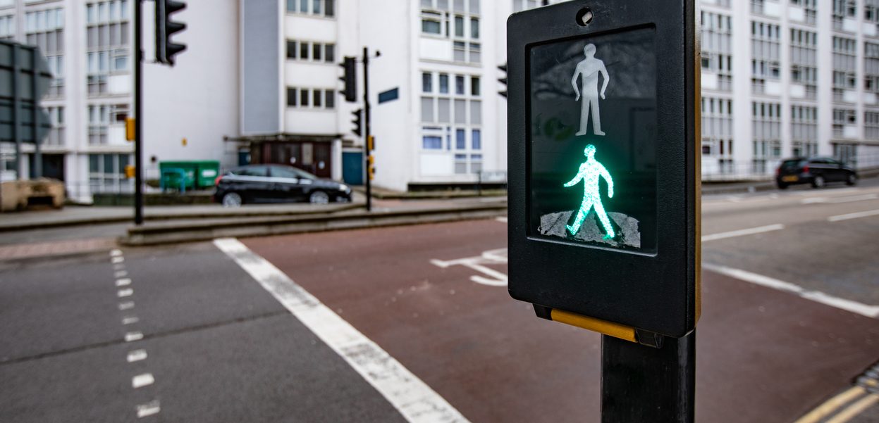 Green Pedestrian Crossing Sign